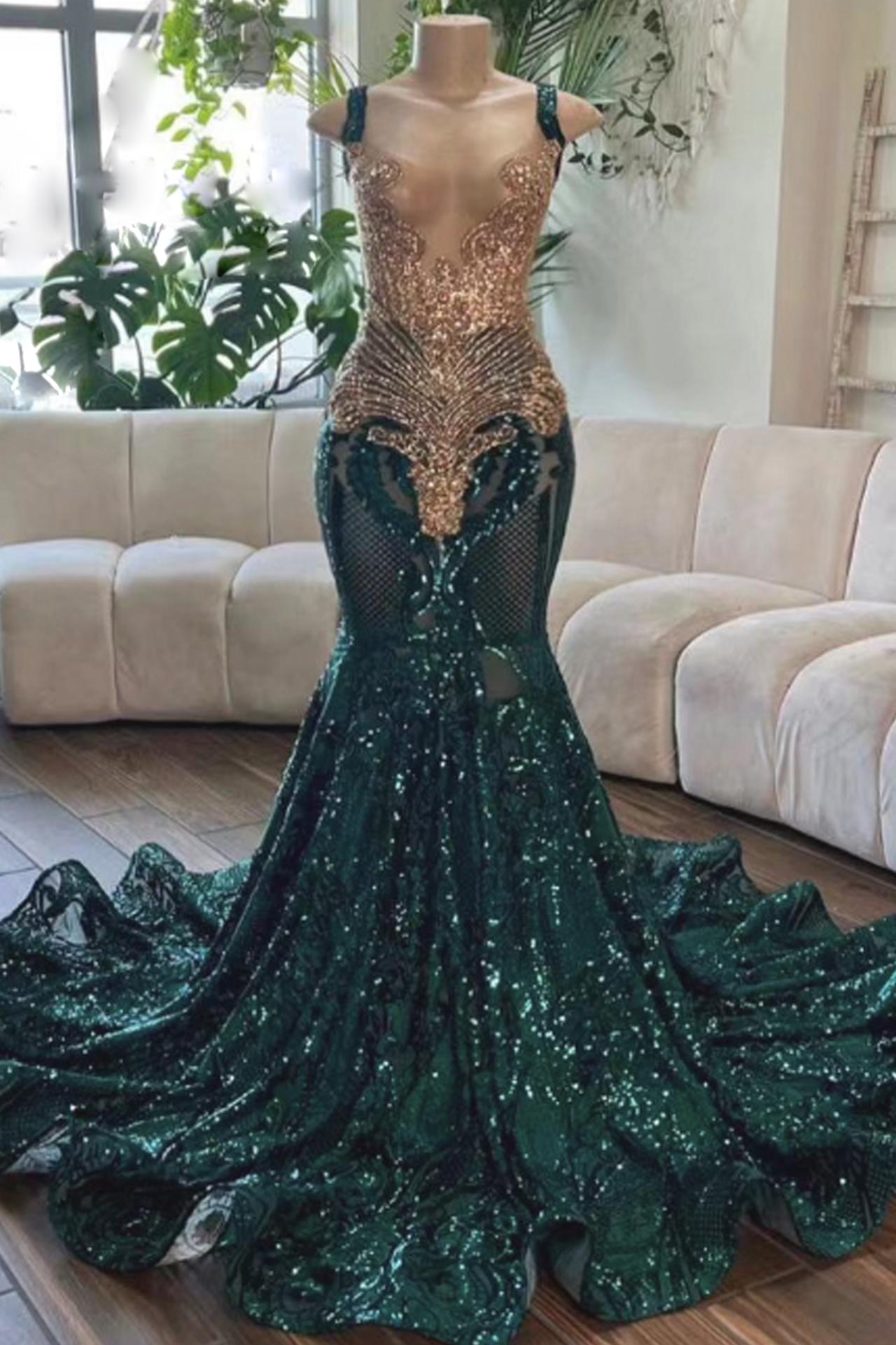 Hunter green hotsell sparkly dress