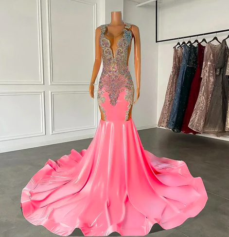 Crystals Prom Dresses, Pink Prom Dresses, Vestidos De Gala, Luxury Evening Dresses, Diamonds Prom Dresses, Fashion Party Dresses, Abendkleider,