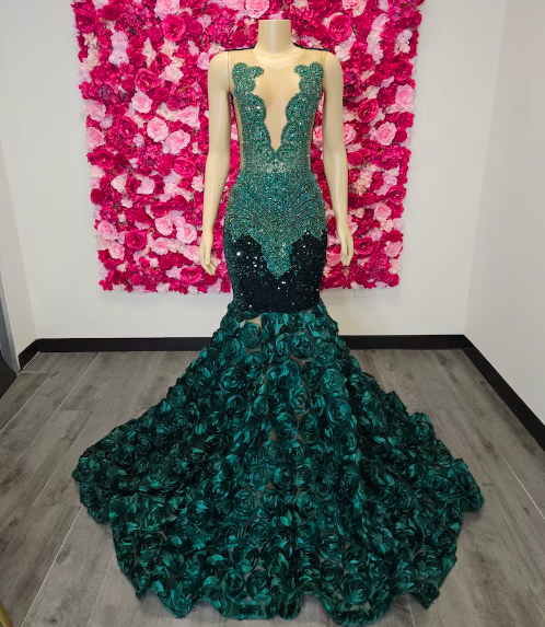 Emerald Green Prom Dresses, Luxury Prom Dresses, Vestidos De Fiesta, Formal Occasion Dresses, Robes De Soiree Femme, Floral Evening Dresses,