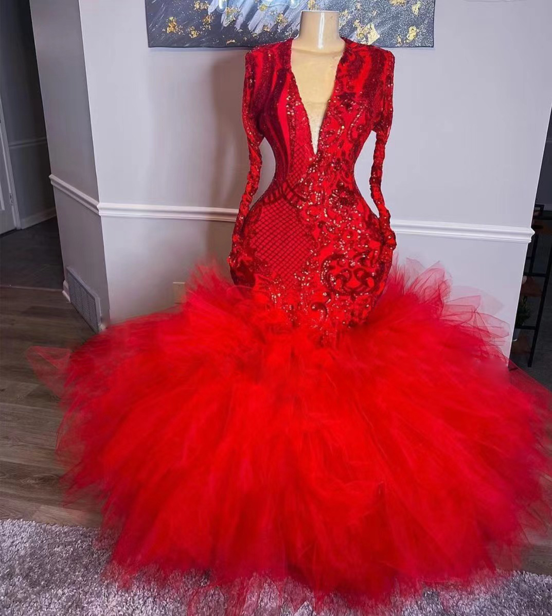 Red Prom Dresses 2024, Long Sleeve Sparkly Prom Dresses, Elegant Prom Dresses, Pageant Dresses For Women 2025, Vestidos De Gala, Formal Occasion