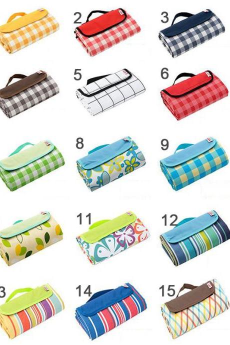 33”*57“ Oxford Waterproof Outdoor Picnic Blanket Camping Hiking Portable Square Cover Moistproof Mat Suitable For 2-3 Family Members Travel