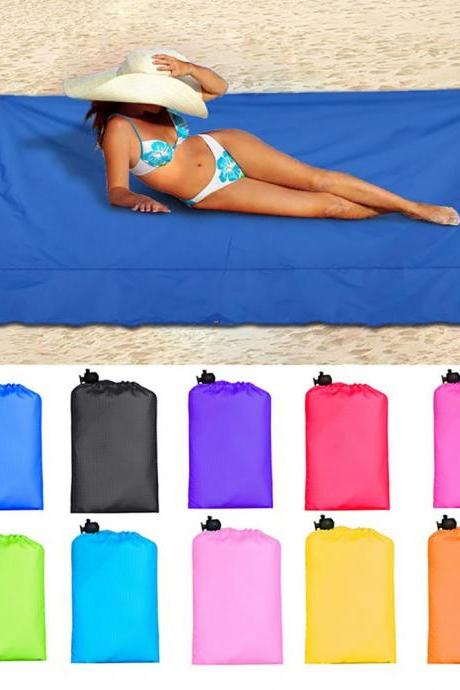 28”*43“ Waterproof Pure Color Beach Blanket With Bag Lightweight Sand Camping Ground Picni Mat Bem1002