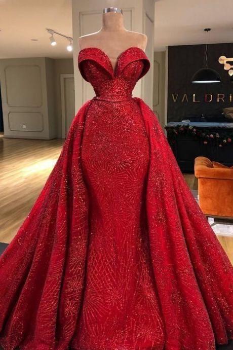 Sparkly Red Prom Dresses, Prom Dresses For Women, Vestidos De Cocktail, Detachable Skirt Prom Dresses, Arrival Prom Dress, Robe De Soiree,