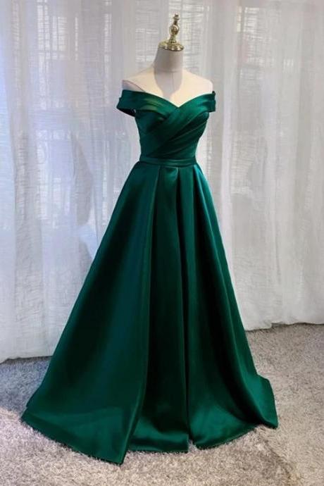 Vintage Prom Dresses, Green Prom Dresses, Simple Prom Dresses, Robes De Cocktail, Satin Prom Dresses, Vestidos De Fiesta, A Line Prom Dresses,