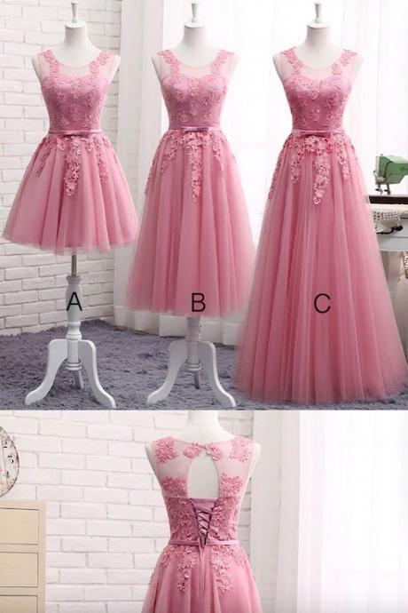 Simple Prom Dresses, Dusty Pink Prom Dresses, Robe De Soiree, A Line Prom Dresses, Prom Dresses, Vestidos De Gala, Lace Applique Prom Dresses,