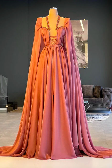 Arabic Prom Dresses, Rose Pink Prom Dresses, Chiffon Prom Dresses, Dubai Fashion Design, Prom Dresses 2024, Elegant Prom Dresses, A Line Prom