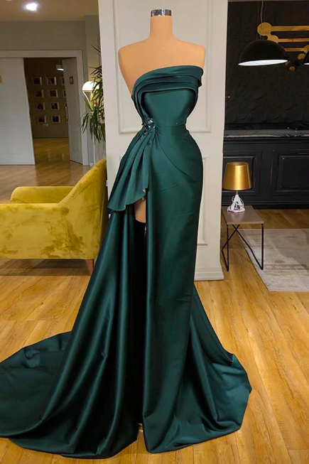 Green Prom Dresses, Beaded Prom Dresses, Prom Dresses, Prom Dress 2023, Elegant Prom Dresses, Strapless Prom Dress, Robe De Soiree Femme,