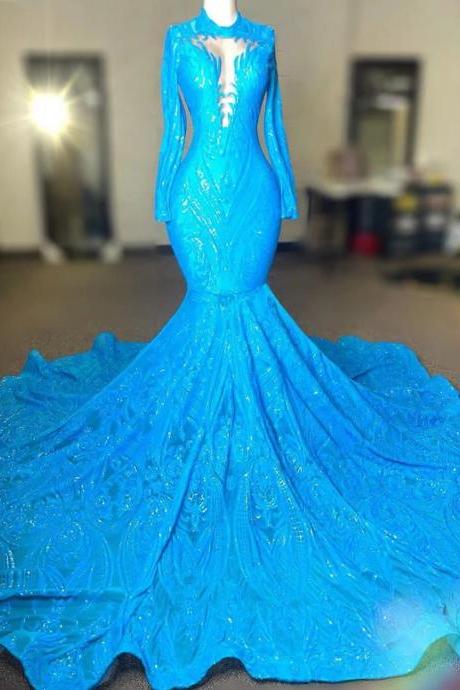 Blue Prom Dresses, Sequin Applique Prom Dresses, Robes De Bal, Vestidos De Fiesta, Mermaid Prom Dresses, Prom Dresses 2023, Vestidos De Noche,