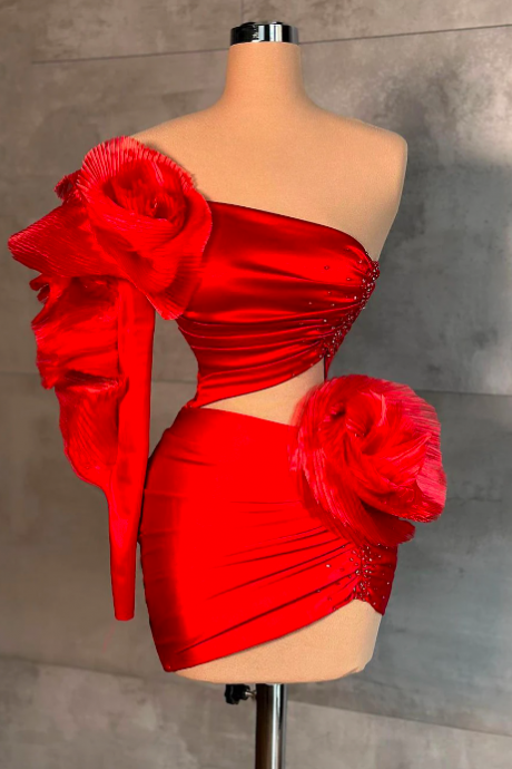 Red Evening Dresses, Cocktail Dresses, One Shoulder Evening Dresses, Party Dresses Women, Vestidos De Fiesta, Beaded Prom Dresses, Vestidos De