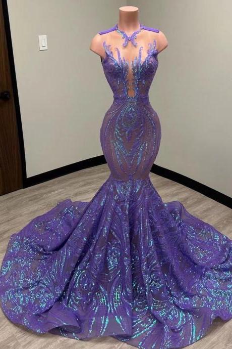 Purple Evening Dress, Formal Occasion Dresses, Sparkly Applique Evening Dress, Evening Dresses 2023, Dresses For Women 2023, Vestidos De Noche,