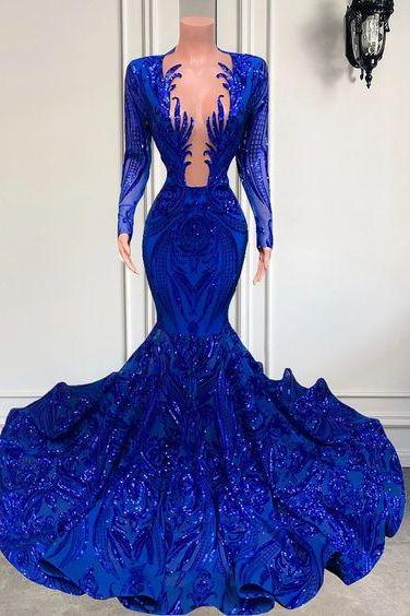 Fashion Dresses For Women Party Wedding Evening, Royal Blue Prom Dresses, Sparkly Sequin Prom Dress, Arrival Evening Dresses, 2023 Prom Dresses,