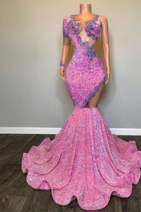 Sparkly Prom Dresses, Abendkleider, Mermaid Prom Dresses, Robes De Cocktail, Formal Occasion Dresses, Sexy Party Dresses For Women 2023, Pink