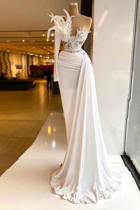 White Prom Dresses, Feather Prom Dresses, Birthday Party Dresses For Women, Elegant Prom Dresses, Lace Applique Prom Dresses, Cocktail Dresses,