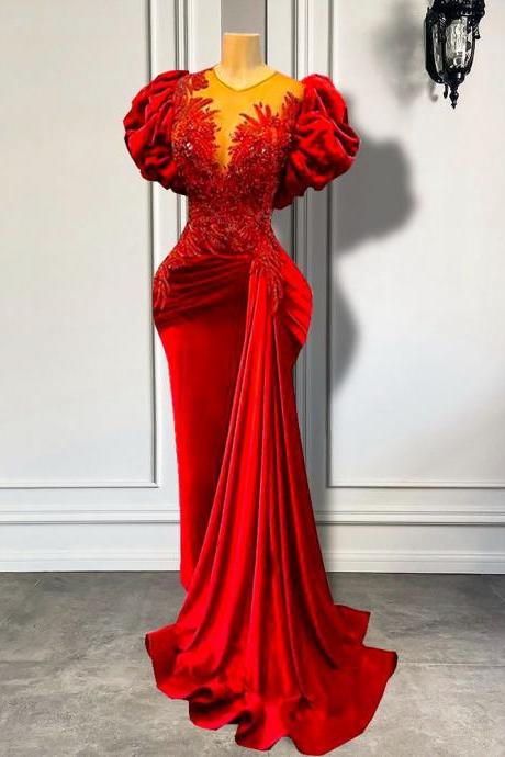 Red Prom Dresses, Lace Applique Prom Dresses, Luxury Birthday Party Dresses, Beaded Evening Dresses, Evening Gown Formal Gown, Vestidos De Gala,