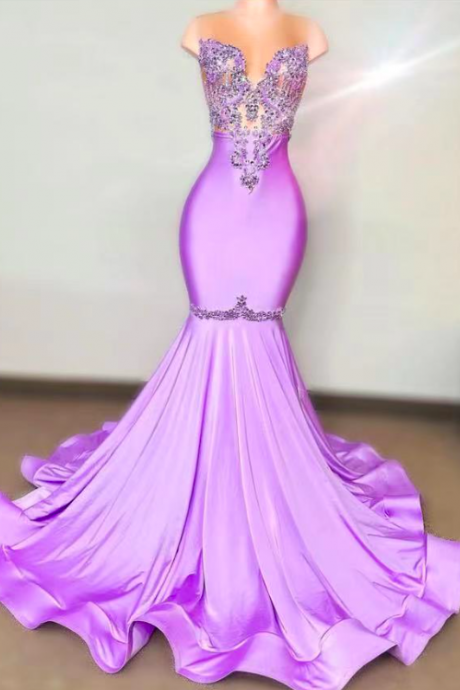 2024 Custom Prom Dresses, Beaded Prom Dresses, Purple Prom Dresses, O Neck Formal Dresses, Formal Occasion Dresses 2025, Fashion Party Dresses,