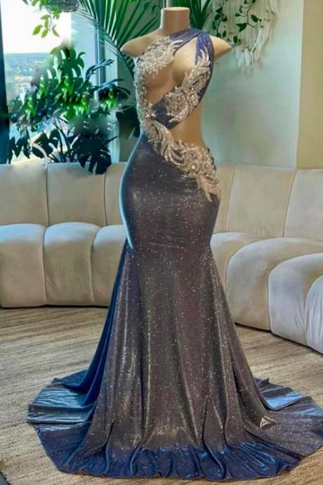 One Shoulder Prom Dresses, Sexy Formal Dresses, Pretty Prom Dresses, Lace Applique Evening Dresses, Evening Gown For Women, Formal Occasion