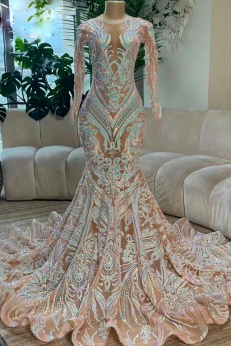 2024 Custom Prom Dresses, Long Sleeve Prom Dresses, Sparkly Prom Dresses, Arabic Evening Dresses 2025, Fashion Party Dresses, Prom Dresses For