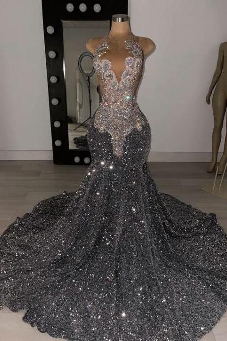 Custom Prom Dresses 2024, Luxury Prom Dresses, Formal Gown Women Evening, Elegant Prom Dresses, Rhinestone Embellished Prom Gown, Sparkly Evening
