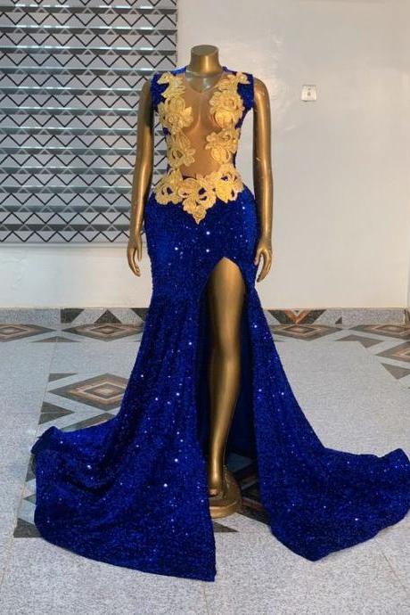 Royal Blue Prom Dresses, 2024 Prom Dresses, Vestidos De Fiesta, Sparkly Sequin Prom Dresses, Robe De Soiree Femme, Formal Occasion Dresses 2025,