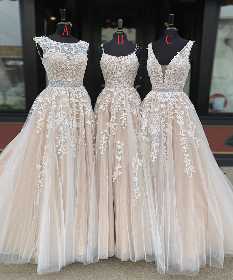 Classic Prom Dress, Vintage Prom Dresses, Lace Applique Prom Dress ...