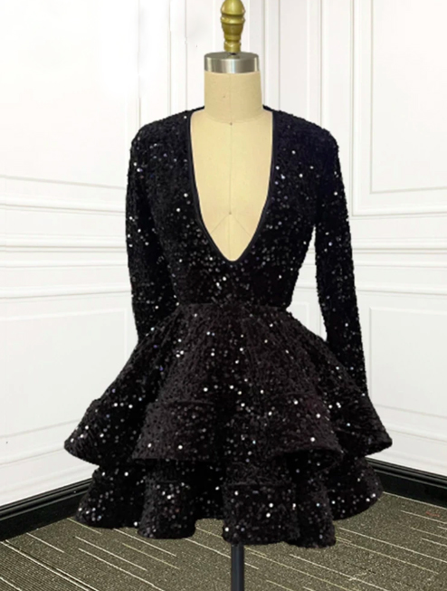 Little Black Dress, Glitter Prom Dress, Black Prom Dresses, Sparkly ...